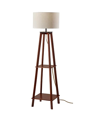 Adesso 59.75" Wood Kirby Shelf Floor Lamp