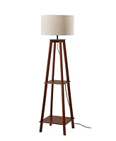 Adesso 59.75" Wood Kirby Shelf Floor Lamp