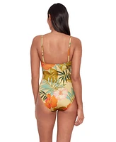 Lauren Ralph Lauren Women's V Wire Over The Shoulder One Piece Swimsuit