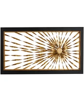 Rosemary Lane Gold Metal Sunburst Coiled Ribbon Wall Decor with Black Frame, 24" x 3" x 52"