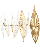 Rosemary Lane Gold Metal Leaf Metallic Wall Decor with Silver Accents, 2" x 32" x 13"