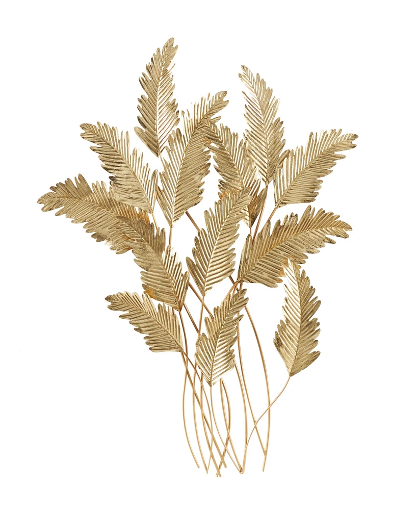 Rosemary Lane Gold Metal Leaf Layered Wall Decor, 39" x 3" x 44"