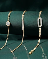 Audrey by Aurate Diamond Pave Disc Two-Chain Link Bracelet (1/4 ct. t.w.) in Gold Vermeil, Created for Macy's