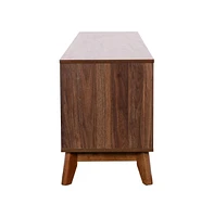 Emma+Oliver Beverly Mid-Century Modern Wooden Tv Stand With Soft Close Doors, Shelf