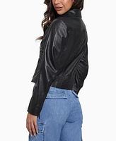 Guess Women's Asymmetrical Zip Leather Moto Jacket