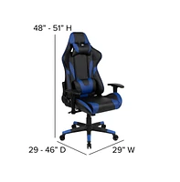 Emma+Oliver Gaming Desk & Chair Set - Cup Holder, Headphone Hook, And Monitor Stand