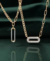 Audrey by Aurate Diamond Vertical Link Two-Chain 18" Pendant Necklace (1/6 ct. t.w.) in Gold Vermeil, Created for Macy's