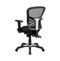 Emma+Oliver Mid-Back Mesh Multifunction Executive Swivel Ergonomic Office Chair With Adjustable Arms