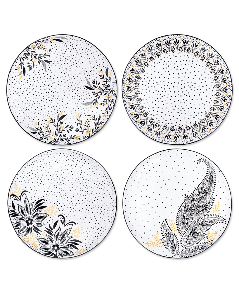 Portmeirion Sara Miller Artisanne Noir Dinner Plates, Set of 4