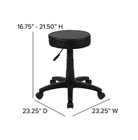 Emma+Oliver Adjustable Doctors Stool On Wheels With Ergonomic Molded Seat