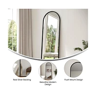 Muriel Arched Metal Framed Wall Mirror For Entryways, Dining Rooms