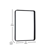 Merrick Lane Jinny Metal Deep Framed Wall Mirror For Bathroom, Entryway, Dining Room, & Living Room