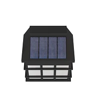 Wall Mount Led Solar Powered Fence And Deck Lights - All-Weather Decorative Set Of 6
