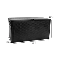 120 Gallon Weather Resistant Outdoor Storage Box For Decks, Patios, Poolside And More