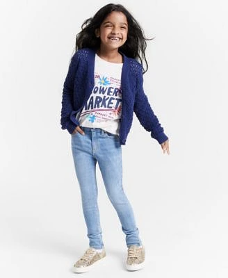 Epic Threads Little Big Girls Open Stitch Cardigan Flower Market T Shirt Skinny Jeans Nia Sparkle Shoes Created For Macys