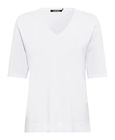 Olsen Women's 3/4 Sleeve Basic V-Neck T-Shirt