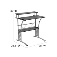 Emma+Oliver Computer Desk With Top And Lower Storage Shelves