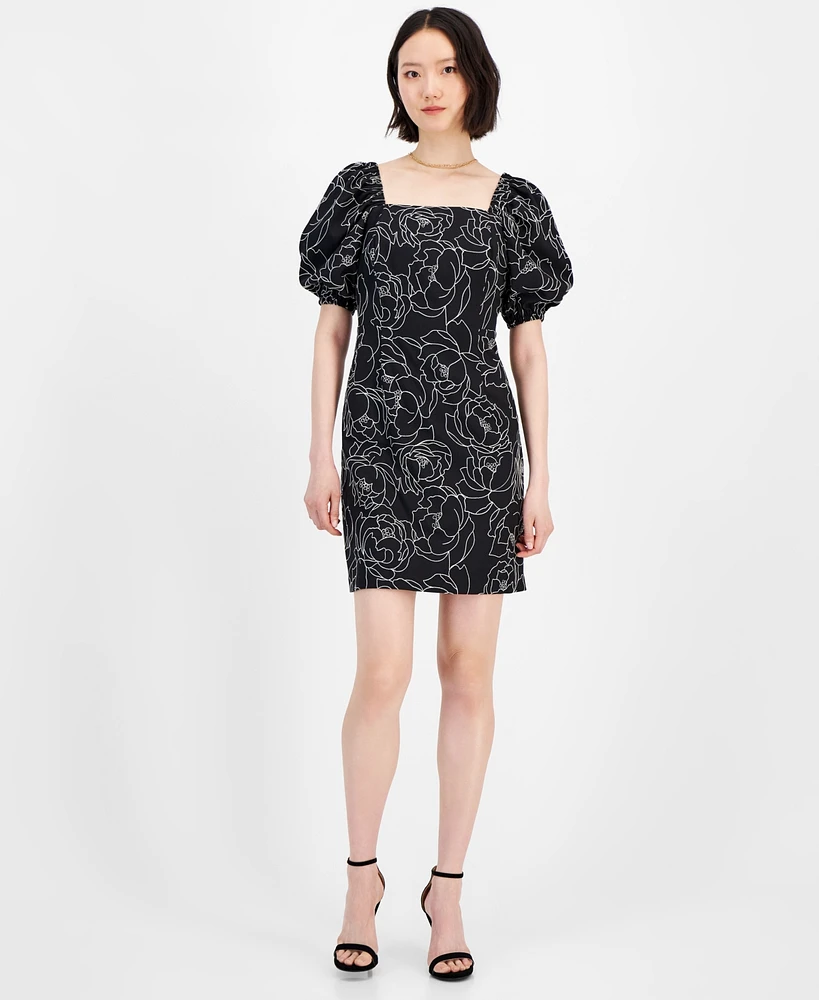 Anne Klein Women's Floral-Embroidered Shift Dress