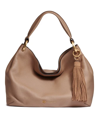 Donna Karan New York Glenwood Leather Shoulder with Tassel Detail