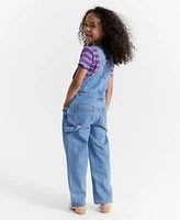 Epic Threads Girls Kensal Denim Overalls Ribbed Striped T Shirt Created For Macys