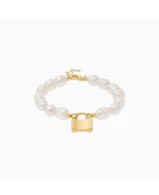 Bearfruit Jewelry Secret Summer Cultured Pearl Lock Pendant Bracelet