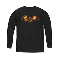 Batman Boys Youth Molten Logo Long Sleeve Sweatshirts