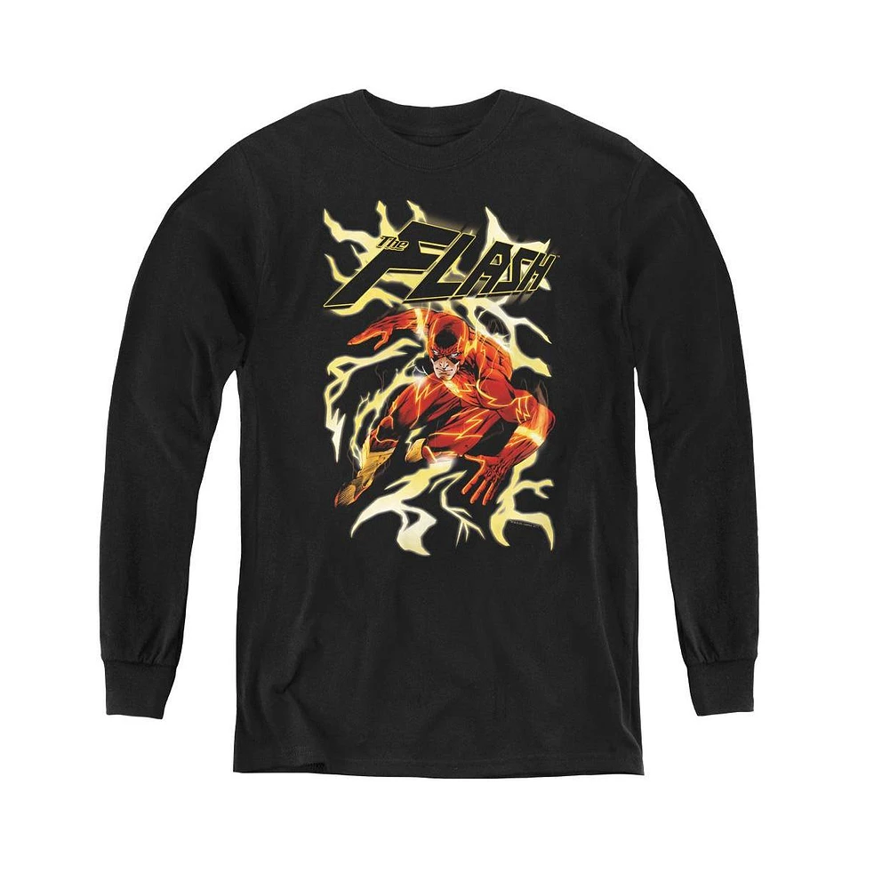 Justice League Boys of America Youth Electric Run Long Sleeve Sweatshirts