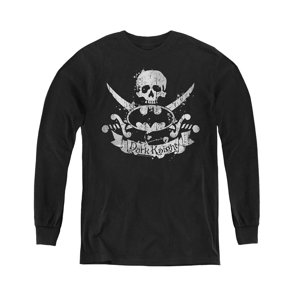 Batman Boys Youth Dark Pirate Long Sleeve Sweatshirts