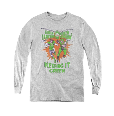 Green Lantern Boys Youth Keeping It Long Sleeve Sweatshirts