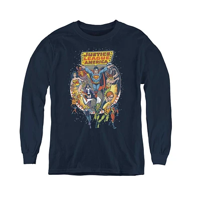 Justice League Boys of America Youth Star Group Long Sleeve Sweatshirts