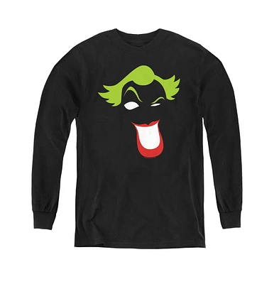 Batman Boys Youth Joker Simplified Long Sleeve Sweatshirts