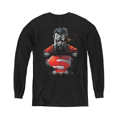 Superman Boys Youth Heat Vision Charged Long Sleeve Sweatshirts