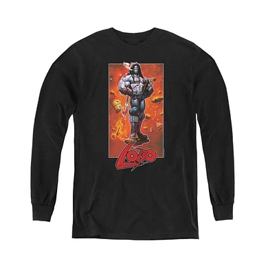 Justice League Boys of America Youth Lobo Pose Long Sleeve Sweatshirts