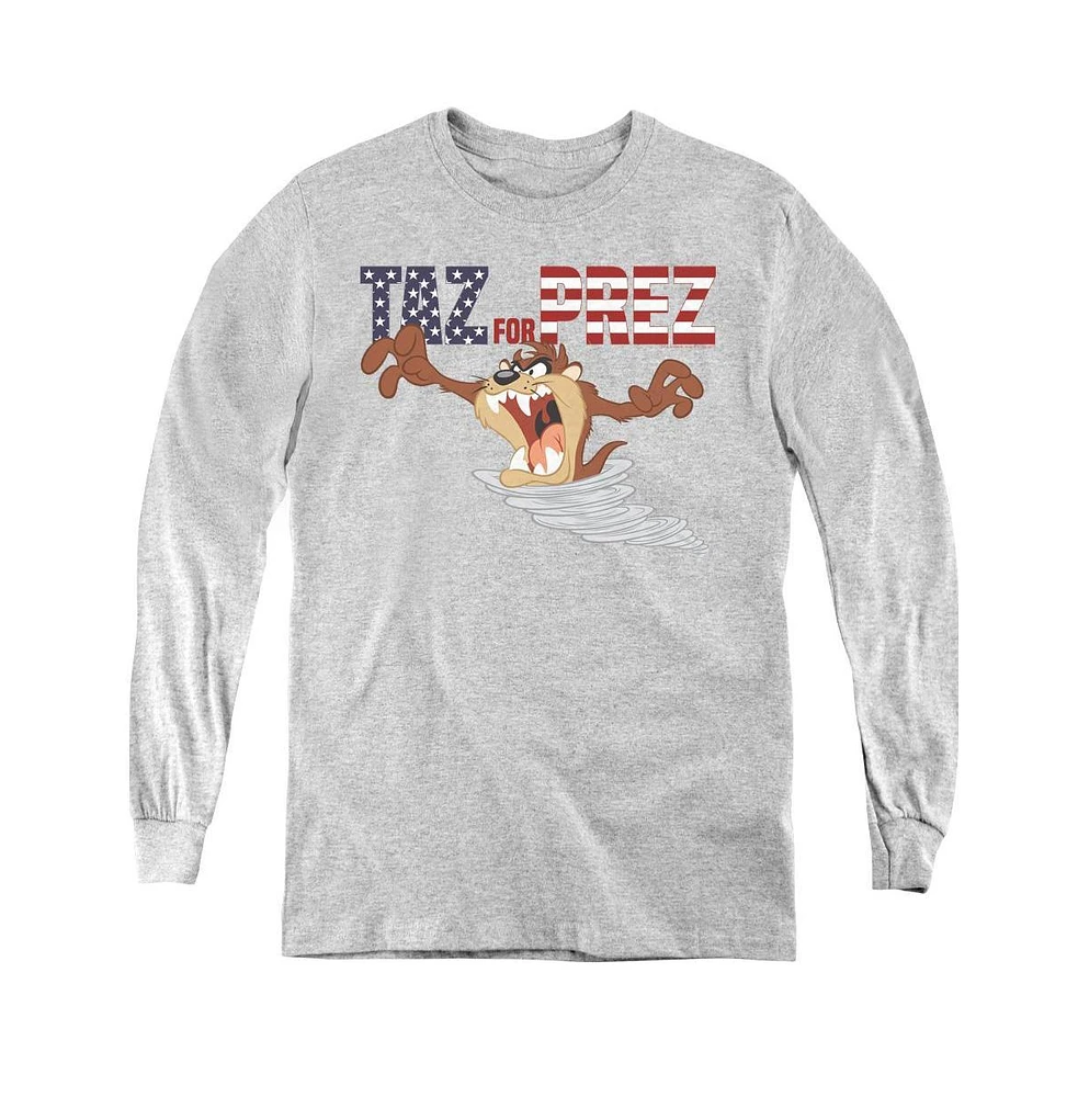 Looney Tunes Boys Youth Taz For Prez 3 Long Sleeve Sweatshirts