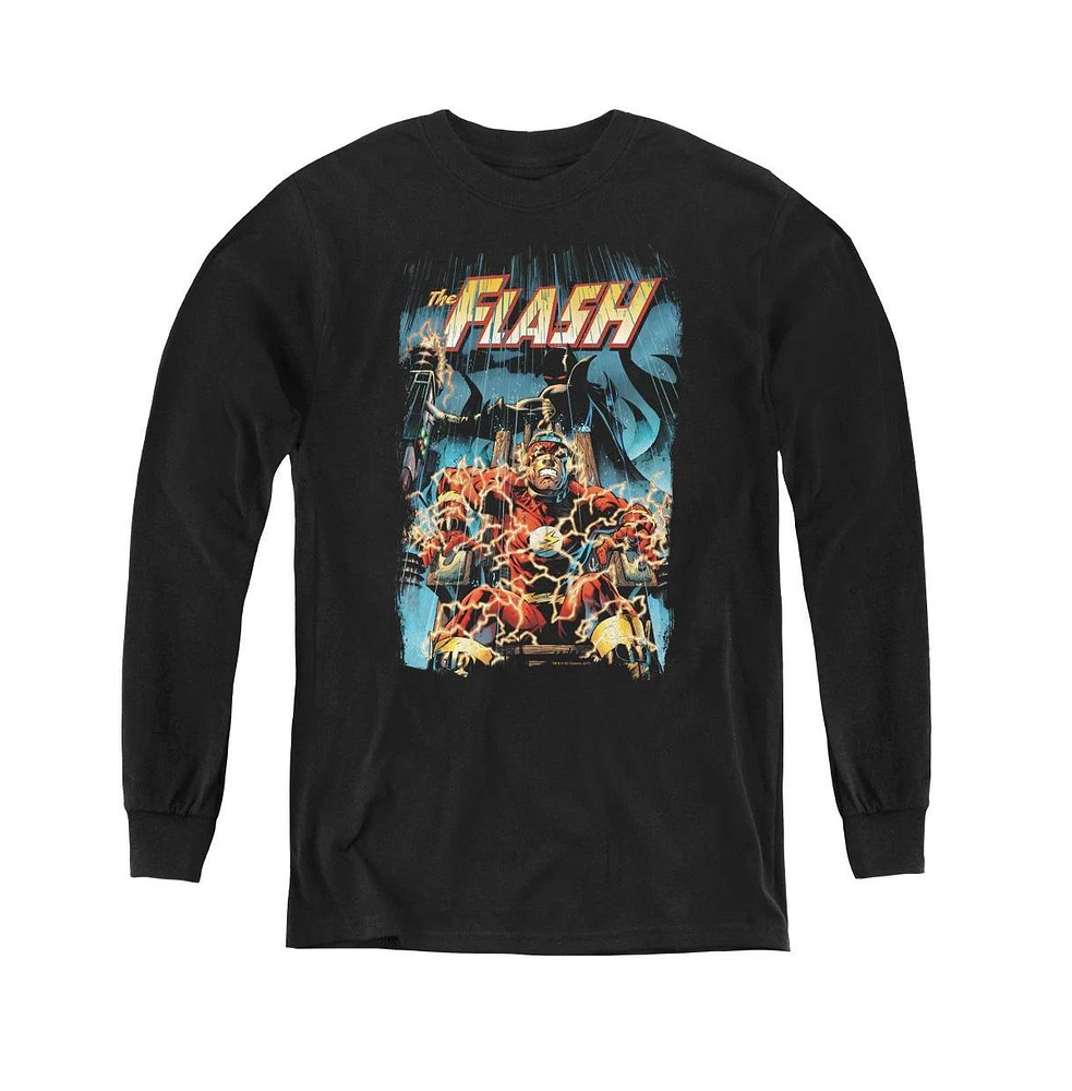 Justice League Boys of America Youth Electric Chair Long Sleeve Sweatshirts