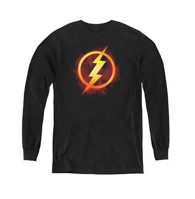 Justice League Boys of America Youth Flash Title Long Sleeve Sweatshirts