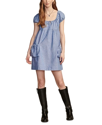 Lucky Brand Women's Market Puff-Sleeve Shift Dress