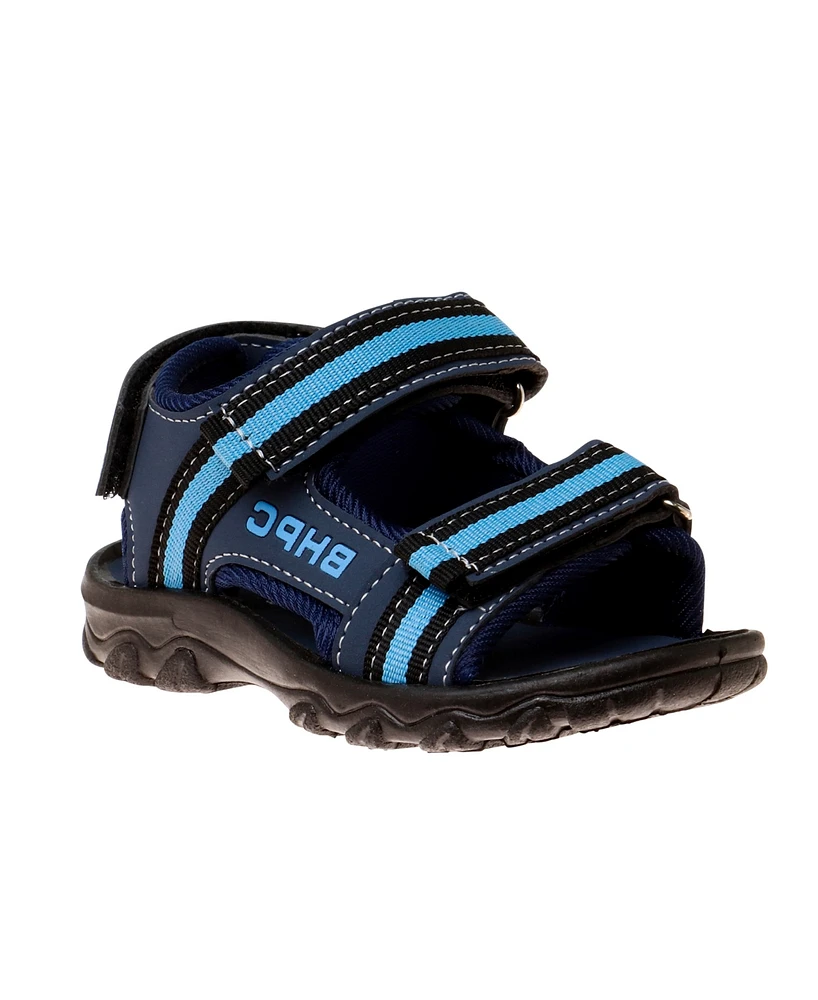 Beverly Hills Polo Club Little Kids Double Hook and Loop Sport Sandals