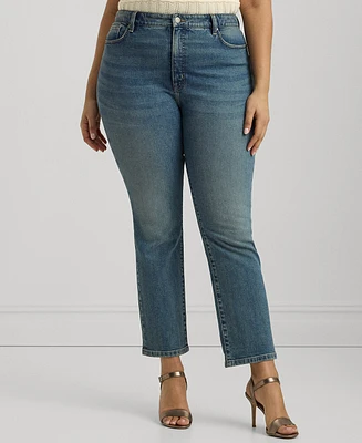 Lauren Ralph Plus High-Rise Straight Ankle Jeans