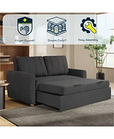 Serta 66.5"W Polyester Gentry Convertible Loveseat