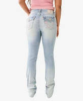 True Religion Women's Billie Flap Super T Straight Jean