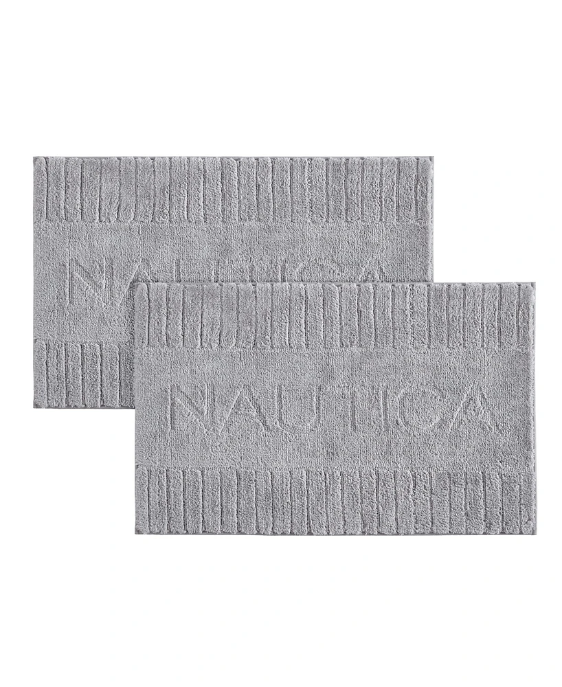 Nautica Logo Knit 2 Piece Bath Rug Set, 20" x 32"