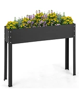 Costway 40" Raised Garden Bed with Legs Metal Elevated Planter Box Drainage Hole Backyard