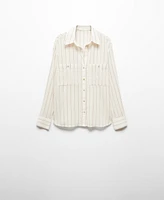 Mango Women's Pocket Striped Shirt