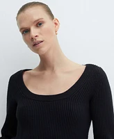 Mango Women's Low-Cut Neck Sweater