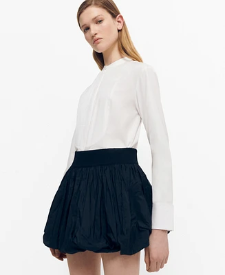 Mango Women's Pleated Panel Shirt