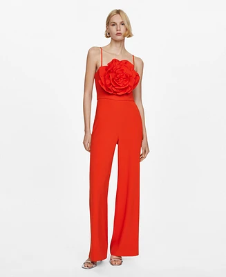 Mango Women's Flower Maxi Jumpsuit