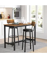 Slickblue 29.7 inch Barstools With Back And Footrest-Set of 2