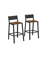 Slickblue Bar Stools,set Of 2 Bar Chairs,tall Bar Stools With Backrest