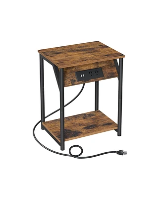 Slickblue Plug-in Series Side Table With Usb Ports And Outlet